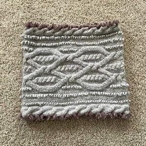 Women’s Knit Gray Neck Warmer (Circle Scarf)